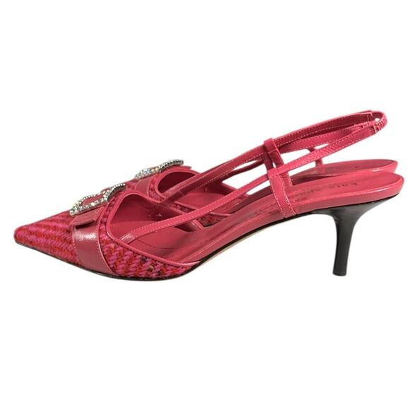 Kate Spade New York Fuchsia Pink Slingback Kitten Heels Size 8 Made in Italy Lux - Picture 7 of 13